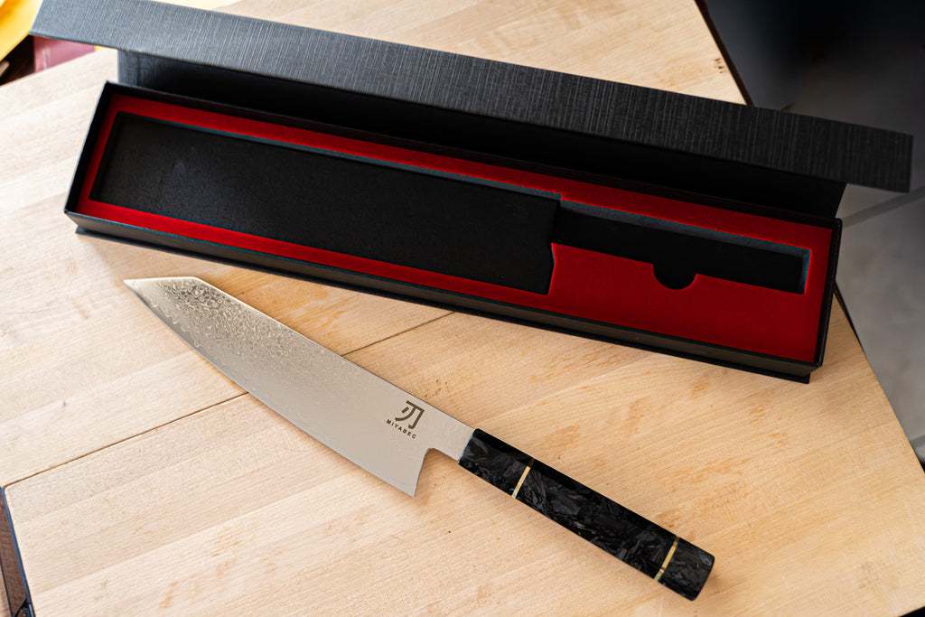 VG-10 Damascus Kiritsuke Knife — MIYABEC | 8.5 Inch